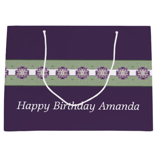 Plum Paars en Sage Green Groot Cadeauzakje (Voorkant)