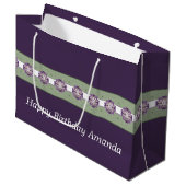 Plum Paars en Sage Green Groot Cadeauzakje (Voorkant Gekanteld)