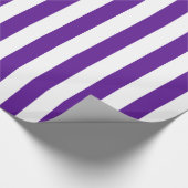 Plum Paars en White Bold Stripes Cadeaupapier (Hoek)