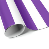 Plum Paars en White Bold Stripes Cadeaupapier (Rol Hoek)