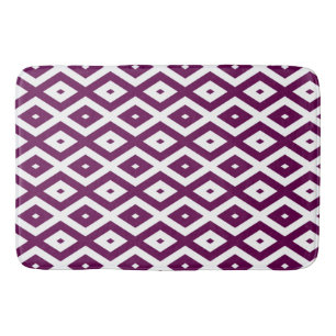 Plum paars en white diamant patroon badmat