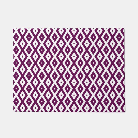 Plum paars en white diamant patroon deurmat (Voorkant)