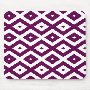 Plum paars en white diamant patroon muismat
