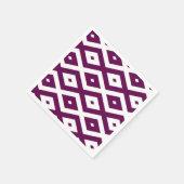 Plum paars en white diamant patroon servet (Hoek)