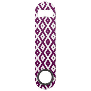 Plum paars en white diamant patroon speed flessenopener
