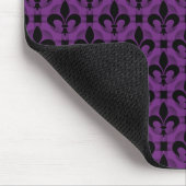 Plum Paars Fancy Fleur de lis Mousepad Muismat (Hoek)