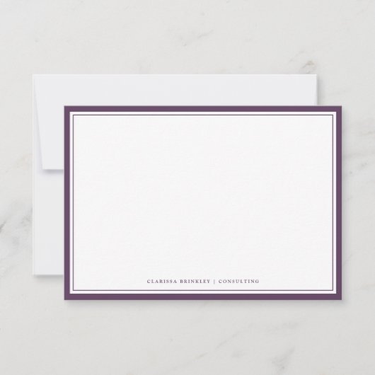 Plum Paars Flat Note Card Notitiekaartje (Voorkant)
