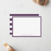 Plum Paars Flat Note Card Notitiekaartje (Voorkant / Achterkant in situ)