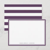 Plum Paars Flat Note Card Notitiekaartje (Voorkant / Achterkant)