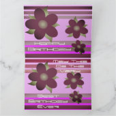 Plum Paars Floral Kaart (Binnen)