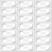  Plum Paars Floral Line Art gastadres Sticker (Voorkant)