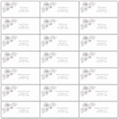 Plum Paars Floral Line Art Guest Adres Sticker (Voorkant)