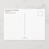 Plum Paars Floral Script Wedding Save the Date Uitnodiging Briefkaart (Achterkant)