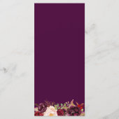Plum Paars Floral Silver Gray Wedding Menu Kaart (Achterkant)