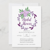 Plum Paars Floral Vine Simple Chic Vrijgezellenfee Kaart (Voorkant)