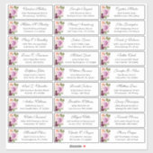 Plum Paars Floral Wedding Guest Adres Sticker (Vel)