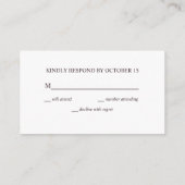 Plum Paars Flower Marble Herfst Winter Wedding RSV Informatiekaartje (Achterkant)