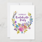 Plum Paars Garden Bachelorette Party Invitation Kaart (Achterkant)