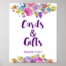 Plum Paars Garden Kaarten & Gifts Wedding Sign Poster