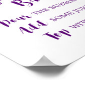 Plum Paars Garden Mimosa Bar Sign. Poster (Hoek)