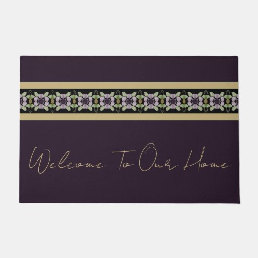 Plum Paars Gold en Black Deurmat (Voorkant)