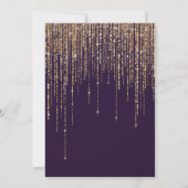 Plum Paars Gold Glitter Fringe Curtain Sweet 16 Kaart (Achterkant)