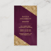 Plum Paars Gold Glitter Honey Bemaar Imker Visitekaartje (Achterkant)