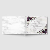Plum Paars Gold Waterverf Marble Fall Wedding Gastenboek (Volledig)