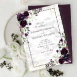 Plum Paars Gold Waterverf Marble Fall Wedding Kaart<br><div class="desc">Creëer de perfecte trouwuitnodiging met dit trendy ontwerp met platte paarse en eucalyptusflorale botanische elementen, faux gouden stof hoekelementen, plum paars lijst en faux carrera marmer background. Ideaal voor herfst- en winterbruiloften. Hartelijk dank voor uw steun aan ons kleinbedrijf, dat waarderen we echt! We zijn zo blij dat je zoveel...</div>