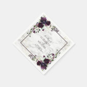 Plum Paars Gold Waterverf Marmer Wedding Servet (Hoek)