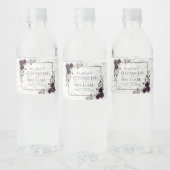 Plum Paars Gold Waterverf Marmer Wedding Waterfles Etiket (Flessen)