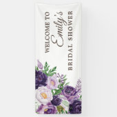 Plum Paars Greenery White Vrijgezellenfeest Banner (Verticaal)