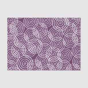 Plum Paars Ikat Olap Circles Geometric Pattern Tissuepapier
