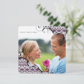 Plum Paars Je foto bruiloft Ik trouw met mijn vrie Kaart (Staand voorkant)