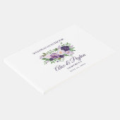 Plum Paars Lavender Floral White Wedding Gastenboek (Hoek)