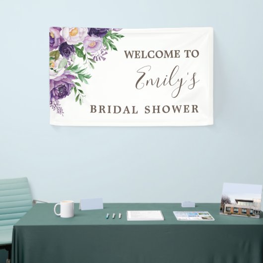 Plum Paars Lavender Greenery Vrijgezellenfeest Spandoek (Beurs)