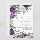 Plum Paars Lavender Waterverf Floral Rehearal Kaart (Voorkant)