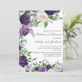 Plum Paars Lavender Waterverf Floral Rehearal Kaart (Staand voorkant)