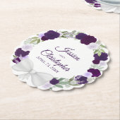 Plum Paars & Lavender Wreath of Rozen Wedding Kartonnen Onderzetters (Gekanteld)