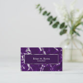 Plum Paars Marble en Metallic Silver Design Visitekaartje (Staand voorkant)