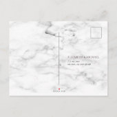 Plum Paars Marble Fall Wedding RSVP Invitati Uitnodiging Briefkaart (Achterkant)