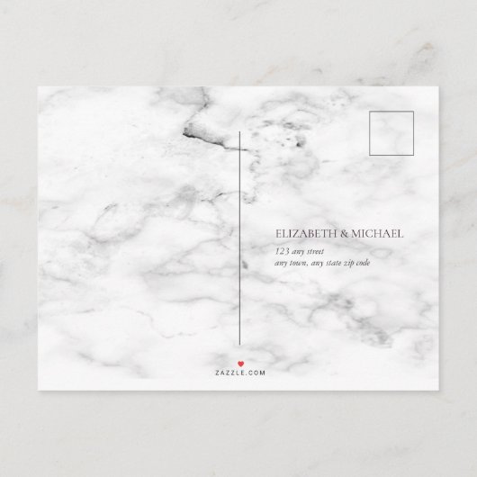 Plum Paars Marble Fall Wedding RSVP Invitati Uitnodiging Briefkaart (Achterkant)