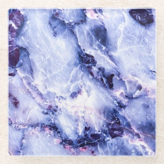 Plum Paars Marble Glass Onderzetter (Voorkant)