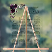 Plum Paars Mauve Floral Reception Seat Acryl Bord (Neutraal)