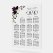 Plum Paars Mauve Floral Reception Seat Acryl Bord (Hoek)