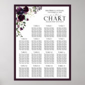 Plum Paars Mauve Floral Reception Seat Poster (Voorkant)