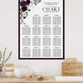 Plum Paars Mauve Floral Reception Seat Poster (Keuken)