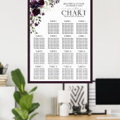 Plum Paars Mauve Floral Reception Seat Poster (Thuiskantoor)