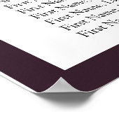 Plum Paars Mauve Floral Reception Seat Poster (Hoek)