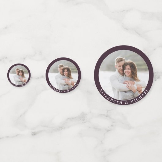 Plum Paars Mauve Floral Waterverf bruiloft Confetti (Achterkanten)